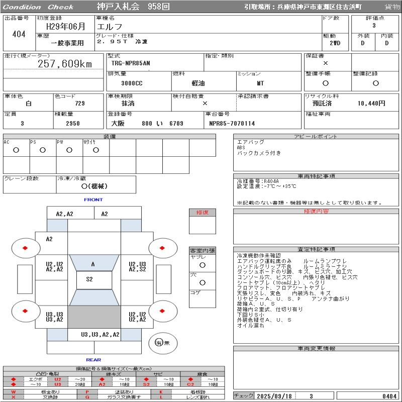 Аукционный лист ISUZU ELF 2017