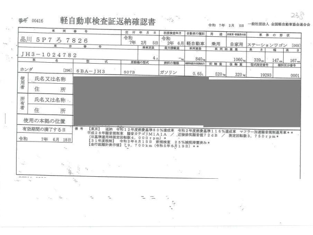 HONDA N WGN 2020