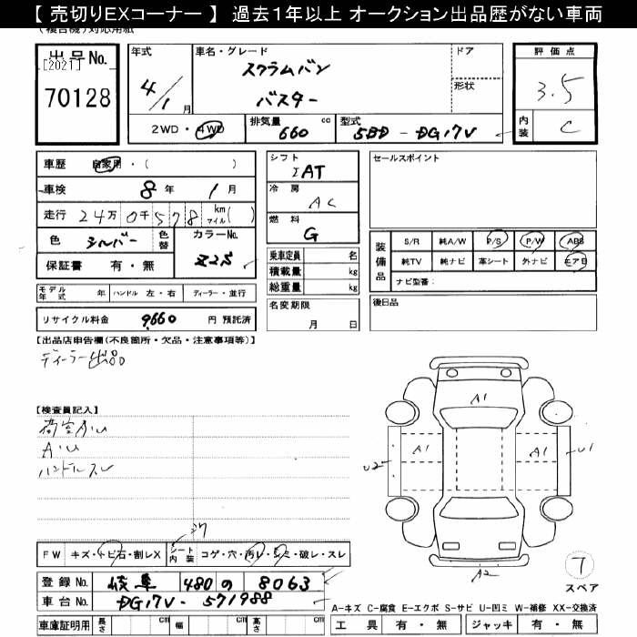 Аукционный лист MAZDA SCRUM 2022