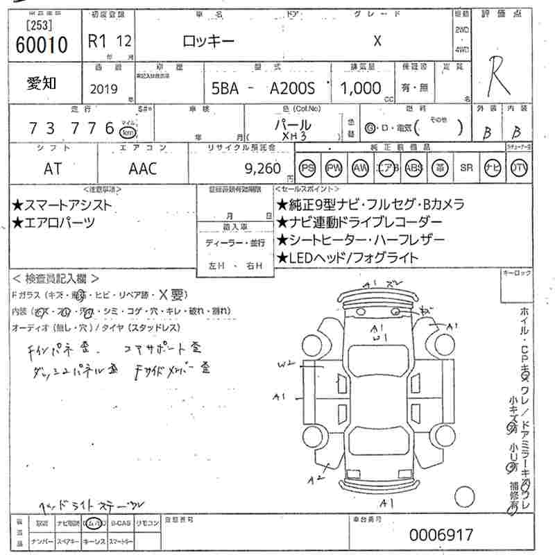 Аукционный лист DAIHATSU ROCKY 2019