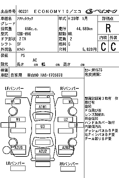 HONDA ACTY TRUCK 2008