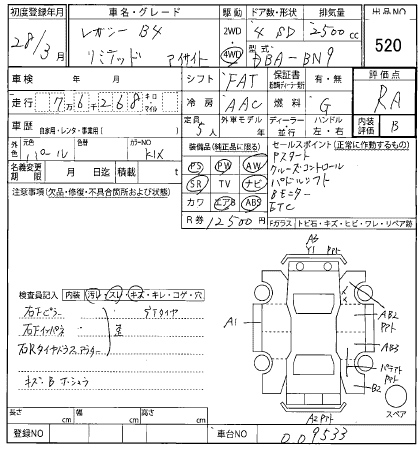 SUBARU LEGACY B4 2016