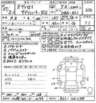 HONDA ODYSSEY 2015