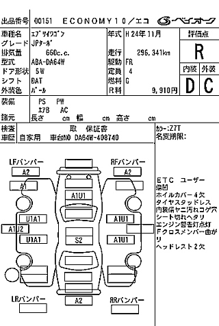 SUZUKI EVERY WAGON 2012