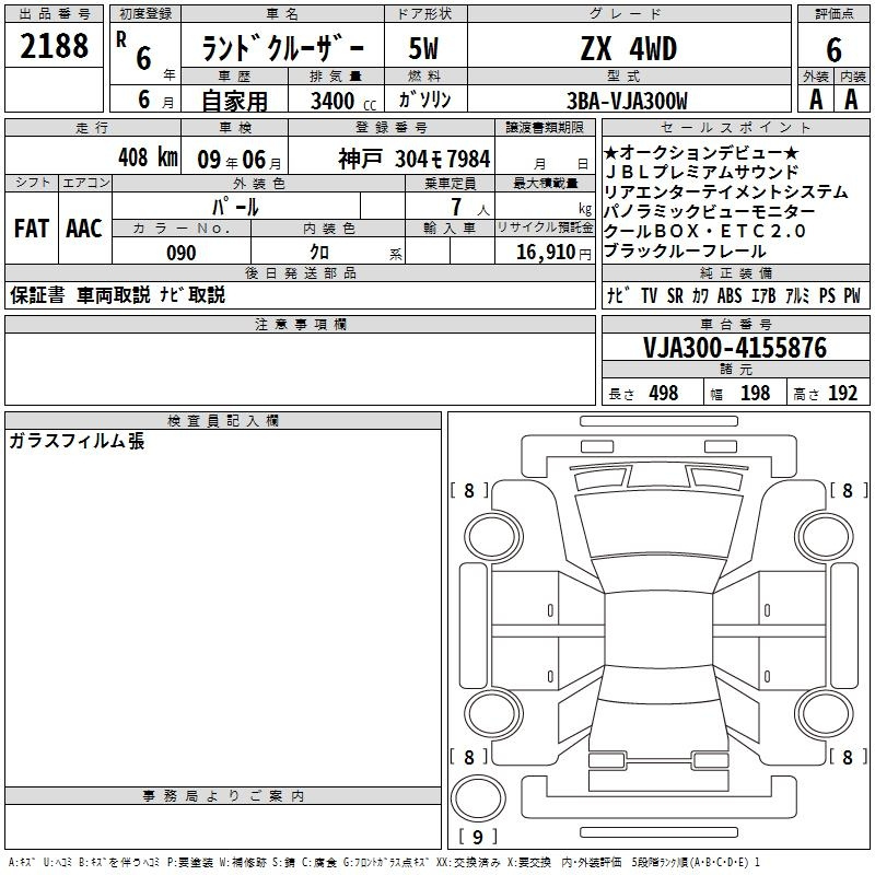 Аукционный лист TOYOTA LAND CRUISER 2024