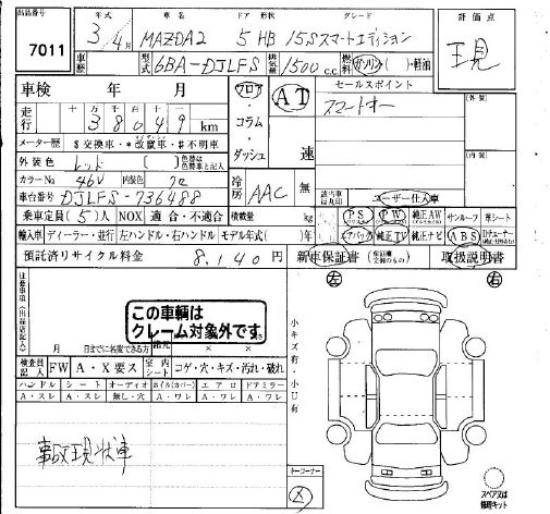 Аукционный лист MAZDA MAZDA2 2021