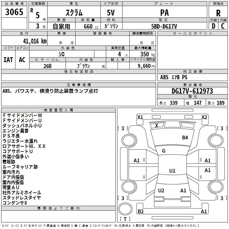 Аукционный лист MAZDA SCRUM 2023
