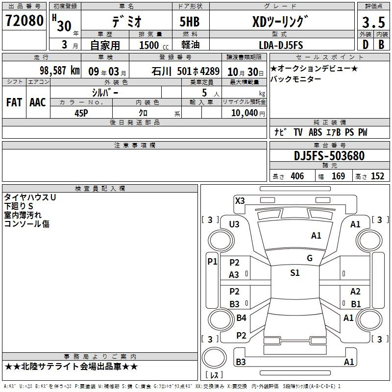 Аукционный лист MAZDA DEMIO 2018
