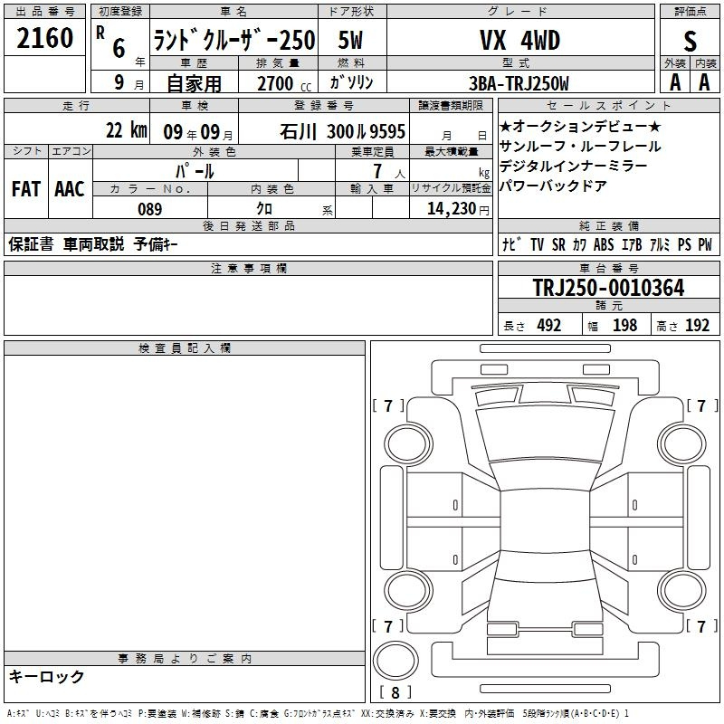 Аукционный лист TOYOTA LAND CRUISER 2024