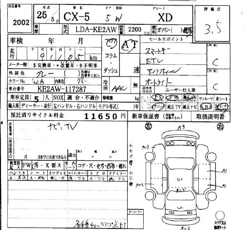 Аукционный лист MAZDA CX-5 2013