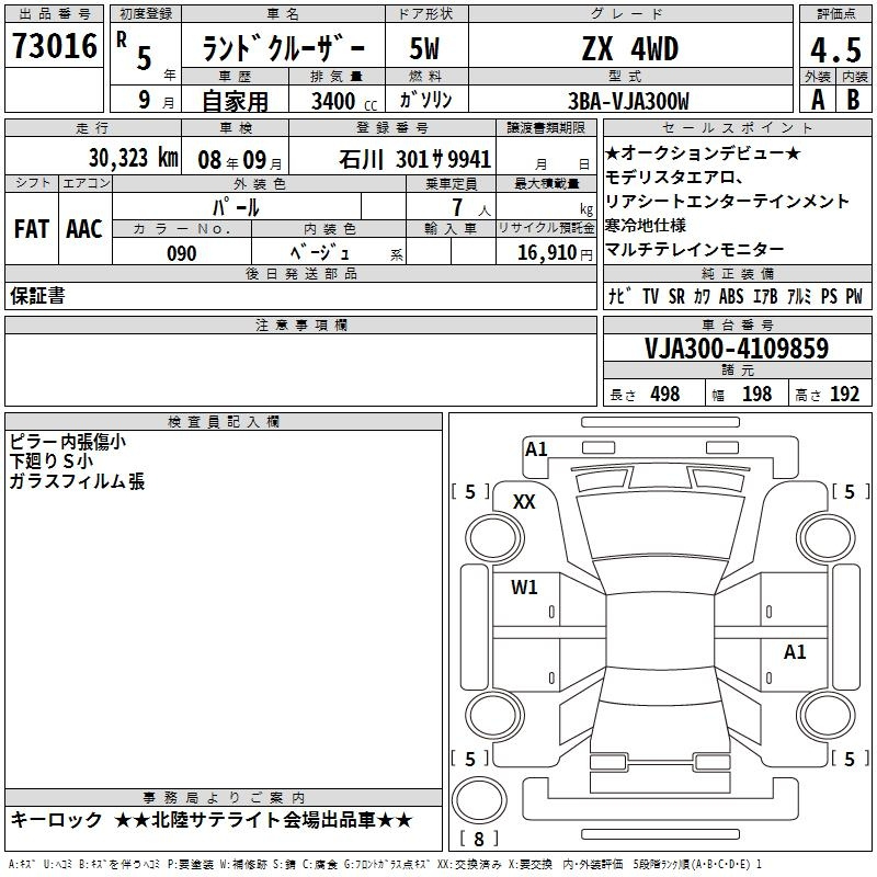 Аукционный лист TOYOTA LAND CRUISER 2023
