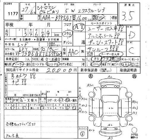 Аукционный лист CITROEN C4 2015