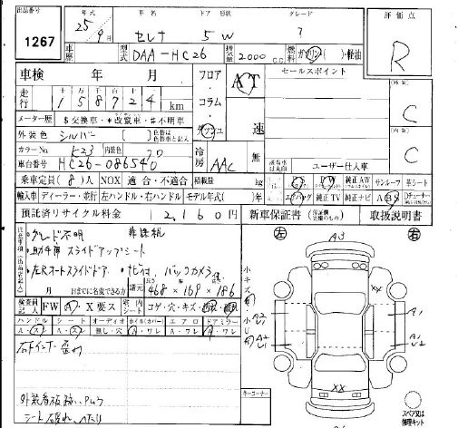 Аукционный лист NISSAN SERENA 2013