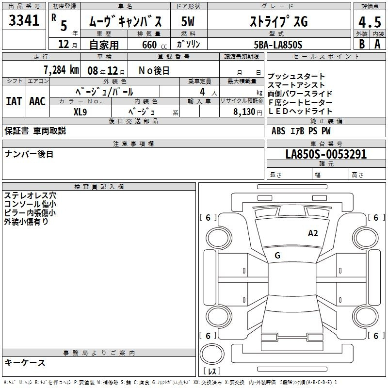Аукционный лист DAIHATSU MOVE CANBUS 2023