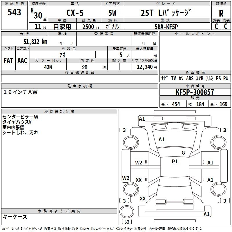 Аукционный лист MAZDA CX-5 2018