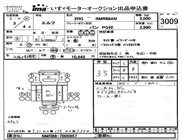 Аукционный лист ISUZU ELF 2021