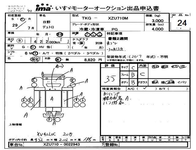 Аукционный лист HINO DUTRO 2017