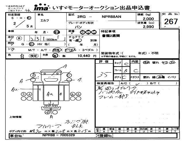 Аукционный лист ISUZU ELF 2020