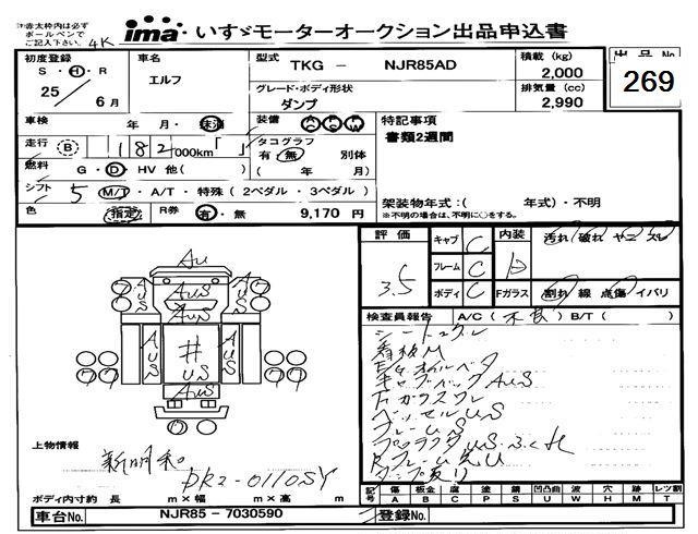 Аукционный лист ISUZU ELF 2013
