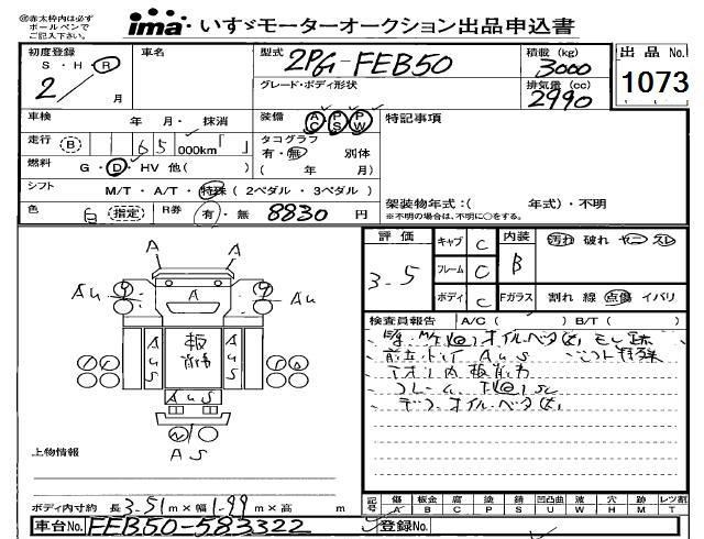 Аукционный лист MITSUBISHI CANTER 2020