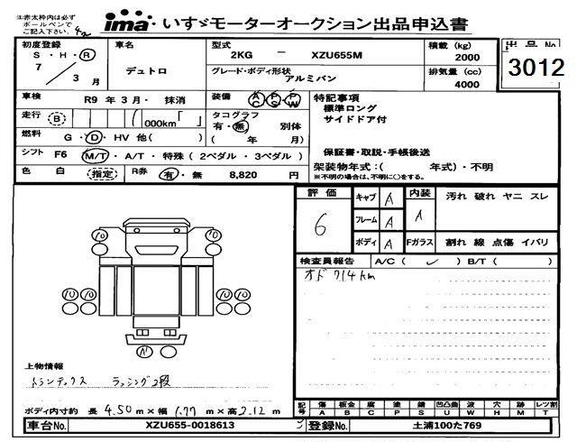 Аукционный лист HINO DUTRO 2025